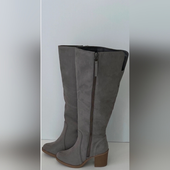 SO Okapi Taupe Grayish Heeled Boots Over The Knee - Picture 4 of 8